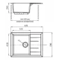 Мойка мрамор GF-Q-650L 650*500 мм графит GRANFEST