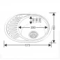 Мойка нерж,врезная овал 57*45*180 U т,0,8 ДЕКОР сифон (Китай)